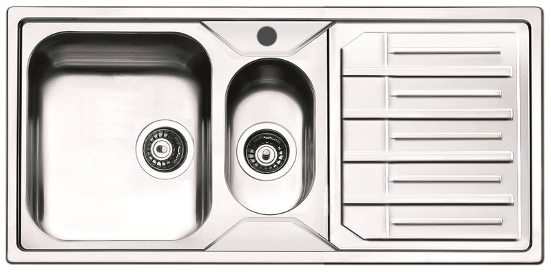 Lavello Cucina 1 Vasca e Mezza 100x50 cm in Acciaio Inox Apell Melodia Gocciolatoio Destro-1