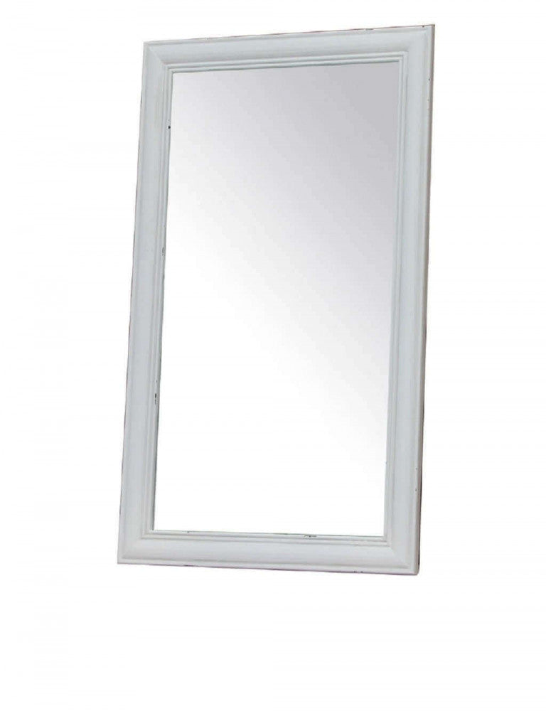 Specchio Cuore 50x2x85 h cm in Legno di paulownia Bianco-2