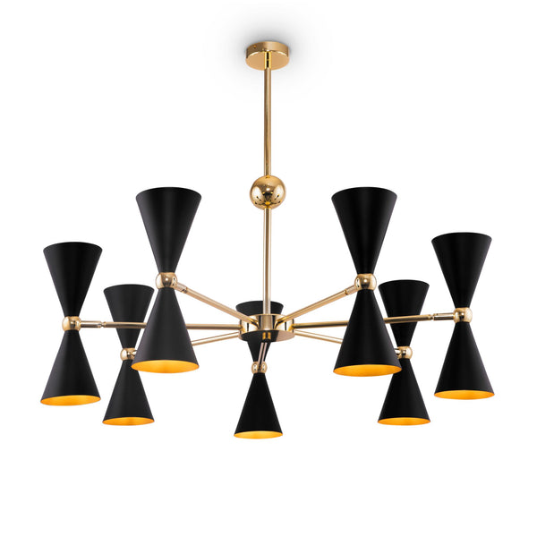 Lampada pendente Modern in Metallo Vesper Nero con Oro prezzo