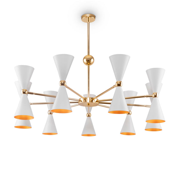 acquista Lampada pendente Modern in Metallo Vesper Bianco con Oro