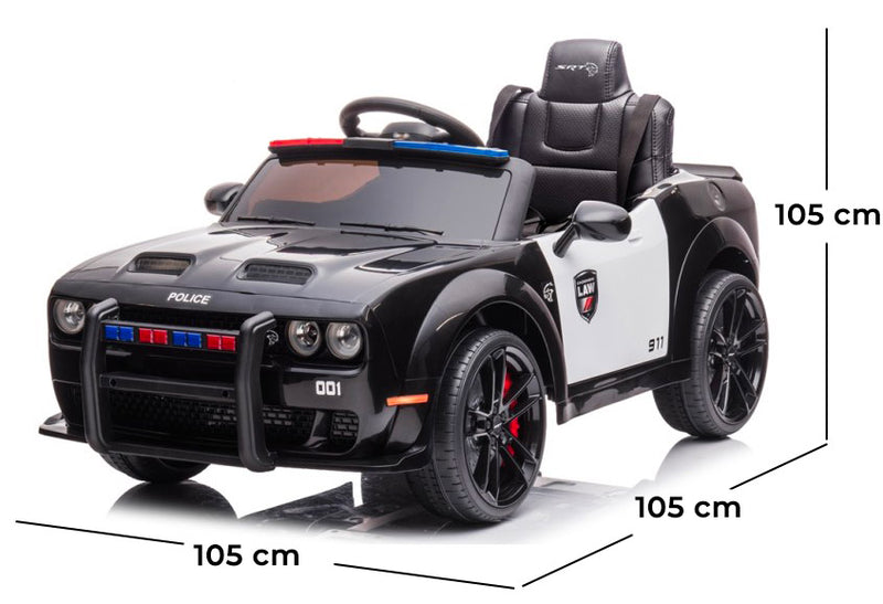 Macchina Elettrica della Polizia per Bambini 12V Dodge SRT Police Nera-5