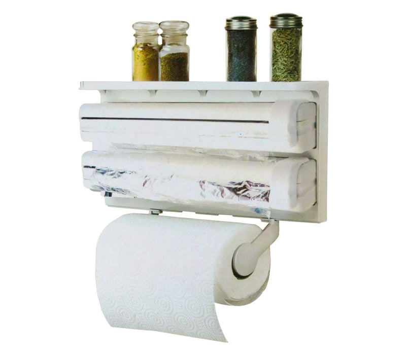 Dispenser da parete per Pellicola Alluminio Carta e Spezie Bianco-3