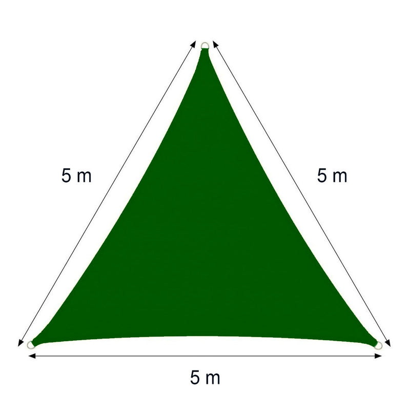 Tenda a Vela Ombreggiante Trinagolare 5x5x5m con corda Verde-4