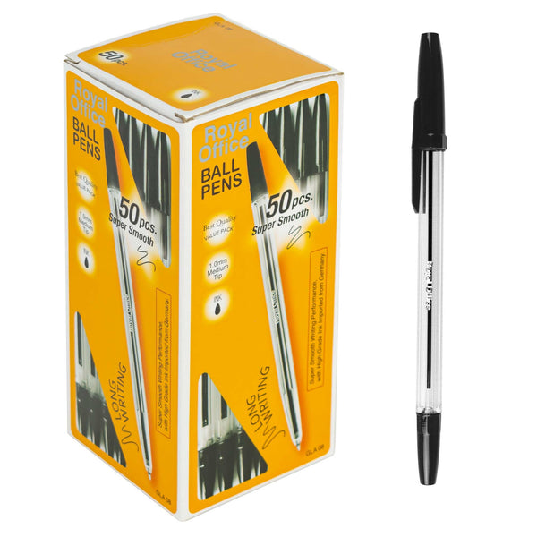 Set 50 Penne ad inchiostro a sfera lunga durata con clip Nero prezzo