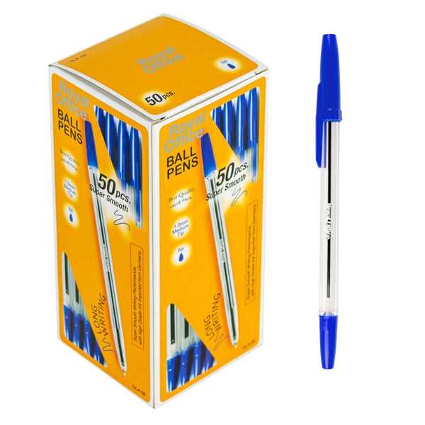 Set 50 Penne ad inchiostro a sfera lunga durata con clip Blu prezzo