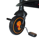 Triciclo Passeggino Seggiolino Reversibile Sedile in Pelle Nero-3