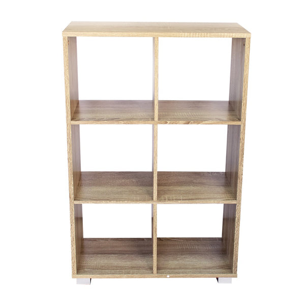 online Libreria in legno 60x24xH99 cm a caselle con 6 ripiani dotata di piedini Rovere