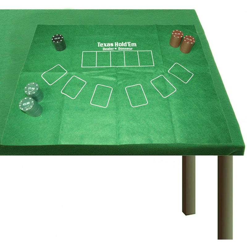 Tappeto copritavolo Black Jack 60x90 cm panno verde per gioco del Poker-3