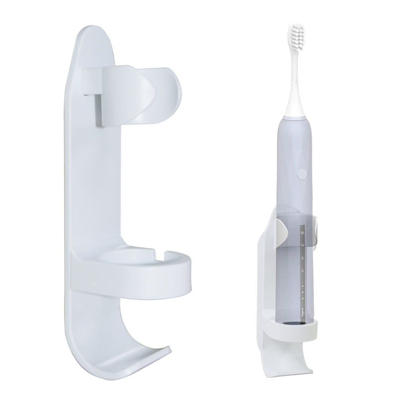 Porta spazzolino elettrico da parete con adesivo Bianco-1