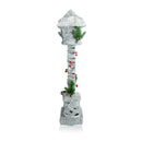 Lampione di Natale H60 cm in Metallo e Poliestere con Glitter e Luce-1