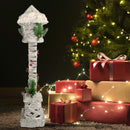Lampione di Natale H60 cm in Metallo e Poliestere con Glitter e Luce-2