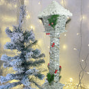 Lampione di Natale H60 cm in Metallo e Poliestere con Glitter e Luce-4