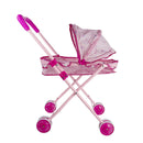 Passeggino pieghevole per bambole Rosa con parasole cappottina-4