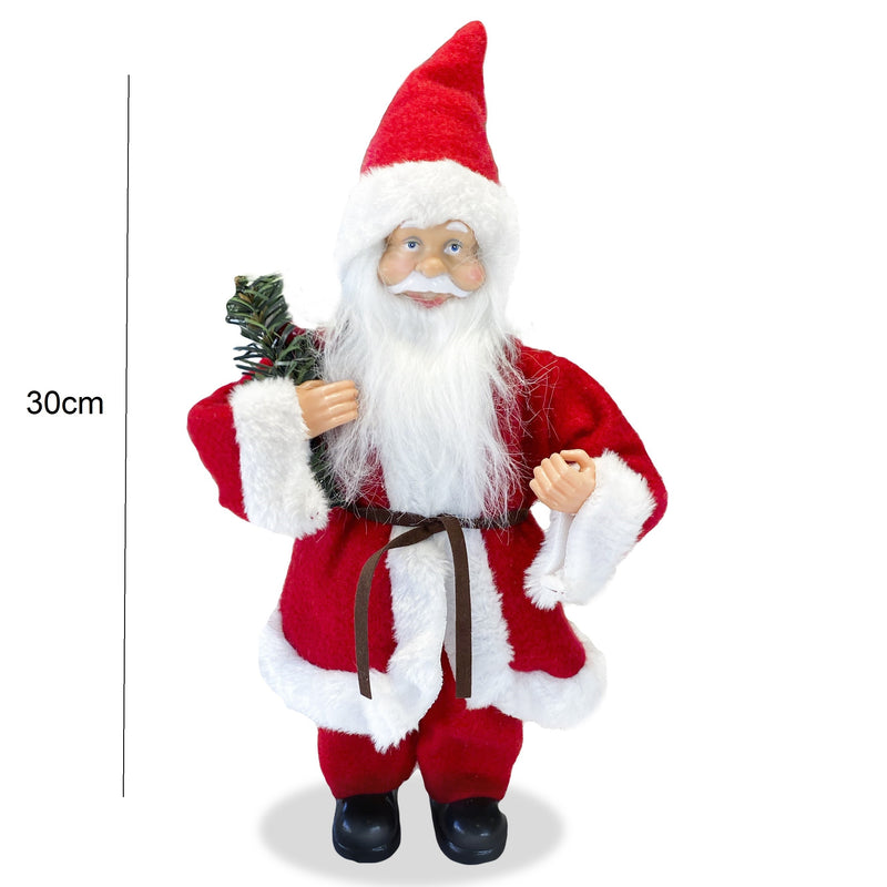 Pupazzo Babbo Natale H30 cm Rosso-5