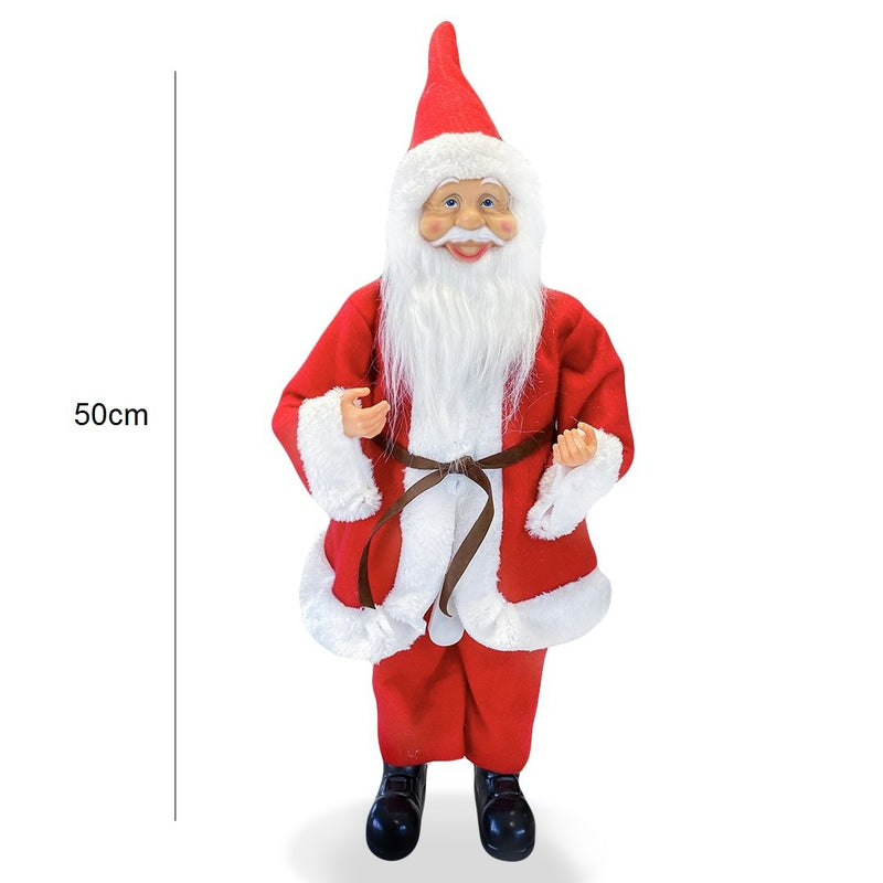 Pupazzo Babbo Natale H50 cm con Minilucciole Rosso-4