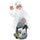 Pupazzo Babbo Natale H80 con Luci e Movimento Bianco e Argento
