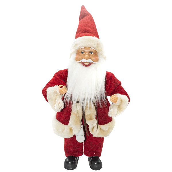 Pupazzo Babbo Natale H40 cm con Minilucciole Rosso e Crema sconto