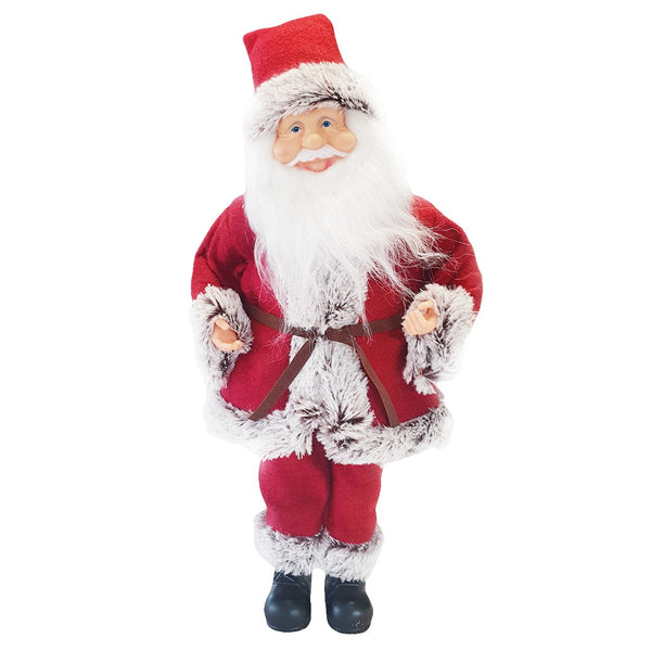 acquista Pupazzo Babbo Natale H45 cm Carillon con Suoni e Movimento Rosso e Grigio