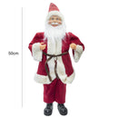 Pupazzo Babbo Natale H50 cm con Minilucciole Rosso e Crema-5