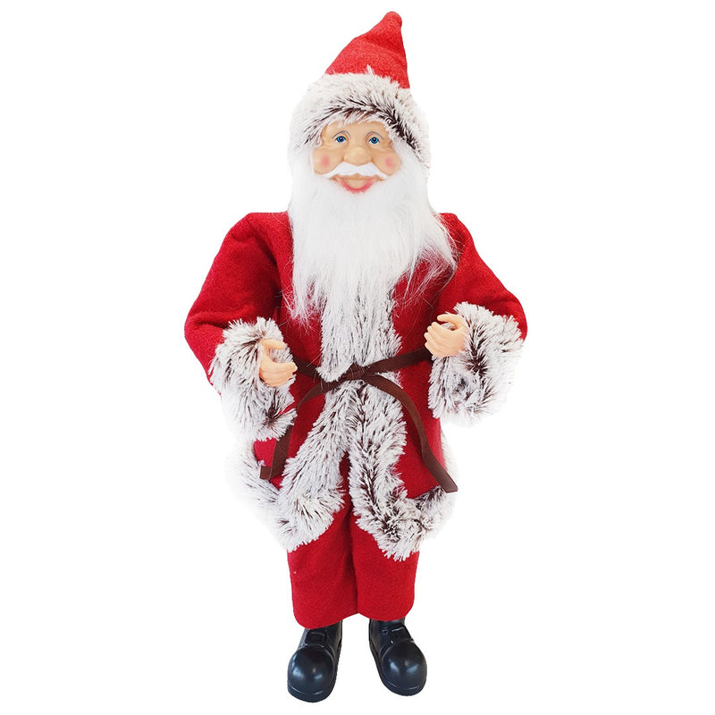 Pupazzo Babbo Natale H50 cm con Minilucciole Rosso e Grigio-1
