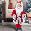 Pupazzo Babbo Natale H50 cm con Minilucciole Rosso e Grigio-4