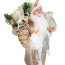 Pupazzo Babbo Natale H110 cm con Luci e Suoni Champagne-3