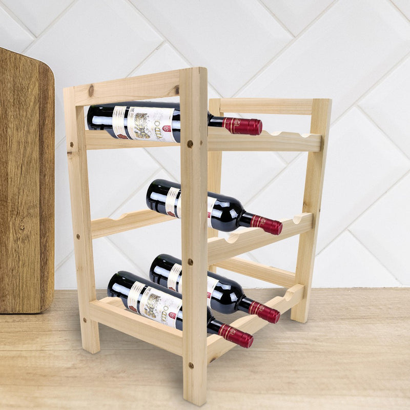 Espositore portabottiglie vino da 9 posti cantinetta in legno chiaro –  acquista su Giordano Shop