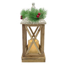 Lanterna con lumino di Natale in legno con luce led e glitter-2