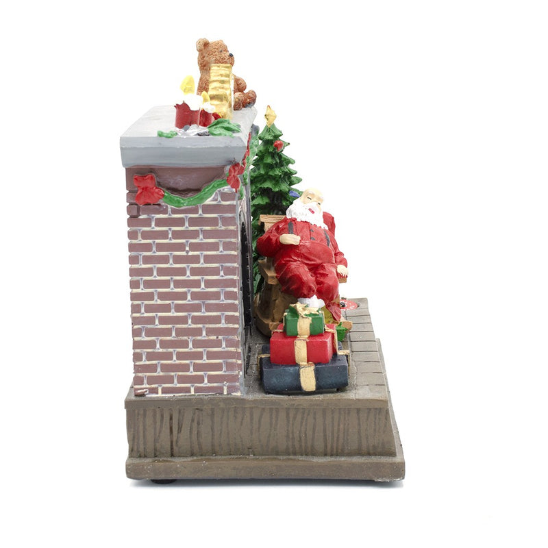 Babbo Natale 16x15,5x11 cm in Resina con Luci e Musica-4