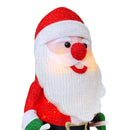 Babbo Natale con Scii 20X30X61 cm Luci e Movimento Decorazione Natalizia-2