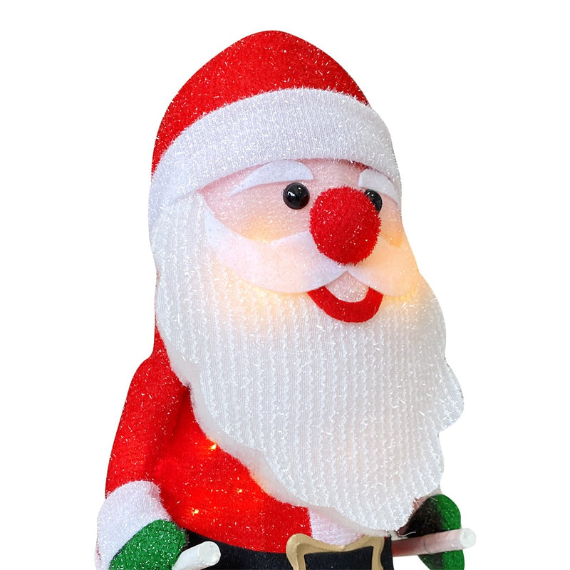 Babbo Natale con Scii 20X30X61 cm Luci e Movimento Decorazione Natalizia-2