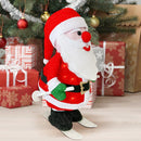 Babbo Natale con Scii 20X30X61 cm Luci e Movimento Decorazione Natalizia-3