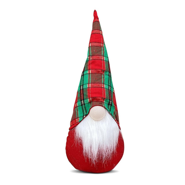 Gnomo di Natale H45 cm con Luce Rosso con Cappello Scozzese sconto