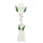 Lampione di Natale 60H cm ad intreccio bianca con glitter e minilucciole