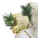 Babbo Natale Bianco e Oro Abito in Velluto 120Hcm con Luci e Suoni-5