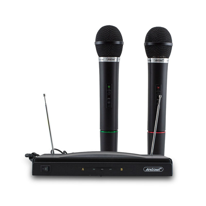 Microfoni Wireless per Karaoke Ricevitore 2 Canali Canto e Presentazioni-1