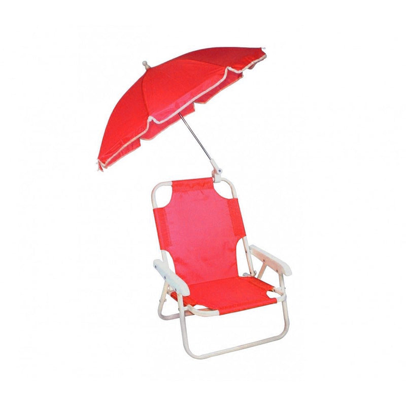 Sedia pieghevole per bambini con ombrellino Rosso-1