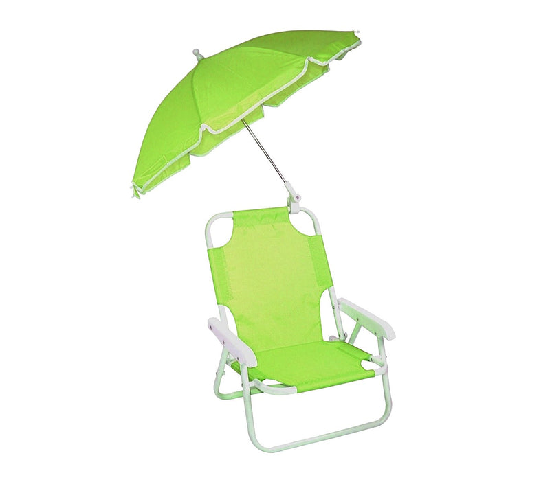 Sedia pieghevole per bambini con ombrellino Verde-1