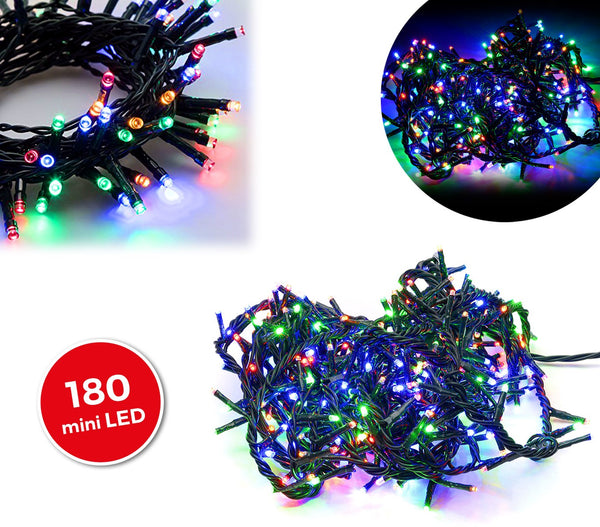 Luci di Natale 180 LED 9,16m Multicolor da Interno Cavo Verde acquista