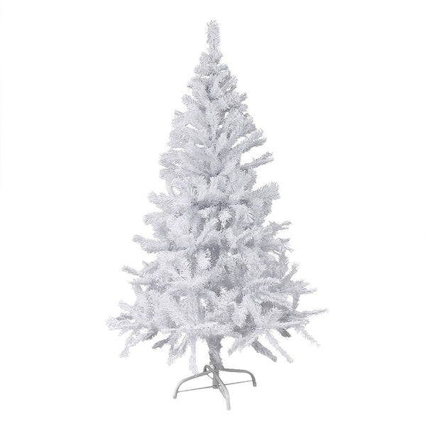 sconto Albero di Natale Bianco 210 cm Abete Artificiale Rami Pieghevoli Bianco Natale