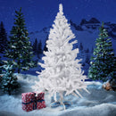Albero di Natale Bianco 210 cm Abete Artificiale Rami Pieghevoli Bianco Natale-4