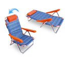 Spiaggina Pieghevole reclinabile in alluminio con braccioli e cuscino Arancione-2