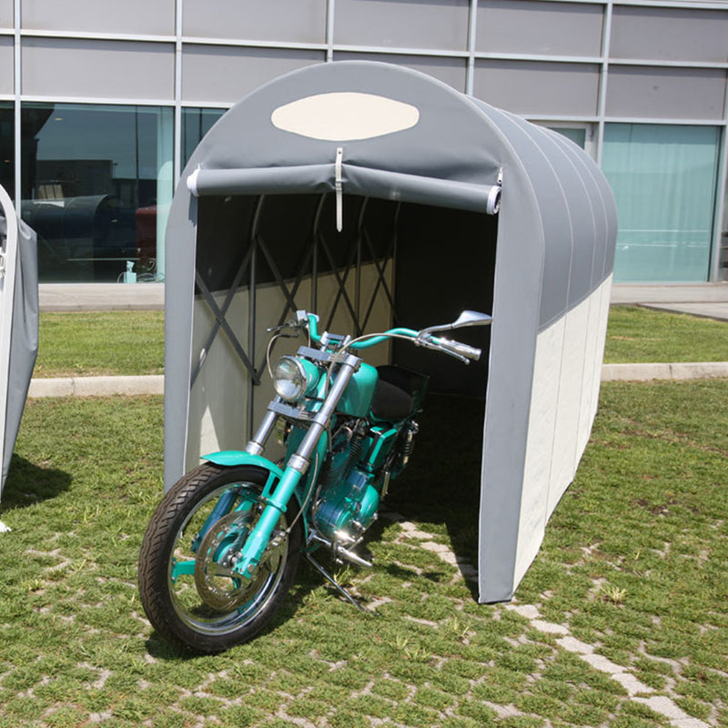 Motobox a Tunnel Copertura Box in PVC 360x150xh160 cm per Moto Scooter Grigio-1