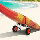 Carrello per Kayak e Canoa Pieghevole con Imbottiture Antiscivolo  in Alluminio Argento Nero e Rosso-2