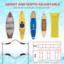 Carrello Porta Kayak Regolabile su 3 Livelli per Canoa e SUP  in Alluminio Argento e Rosso-4