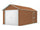 Casetta Box da Giardino in Lamiera di Acciaio 360x608x307 cm Legno