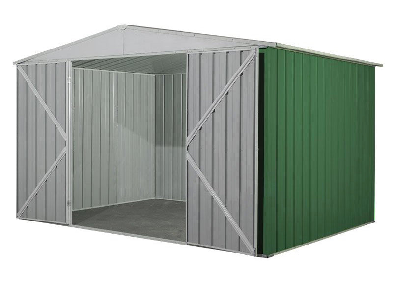 Casetta Box da Giardino in Lamiera di Acciaio Porta Utensili 360x175x215 cm Enaudi Verde-2