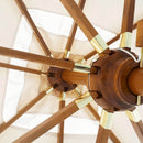 Ombrellone da Giardino 3,5x3,5m in Legno Telo in Acrilico con Balza Danieli Bangkok Ecrù-3