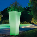 Vaso Luminoso da Giardino a LED 40x40x100 cm in Resina 5W Oak Bianco Caldo-5