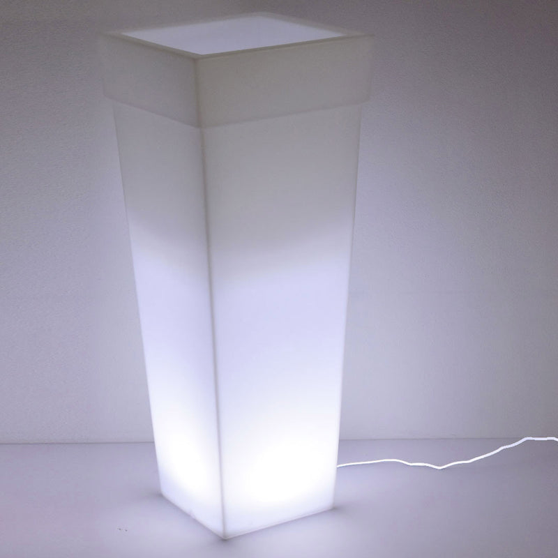Vaso Luminoso da Giardino a LED 40x40x100 cm in Resina 5W Oak Bianco Freddo-3
